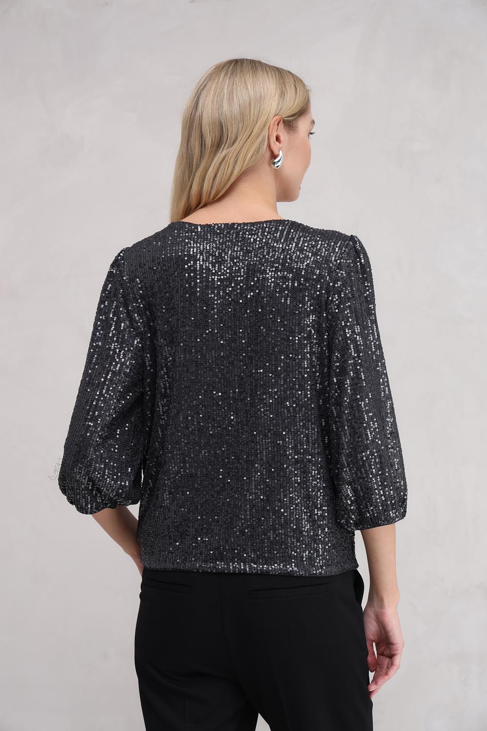 Блуза Taifun с пайетками чёрная