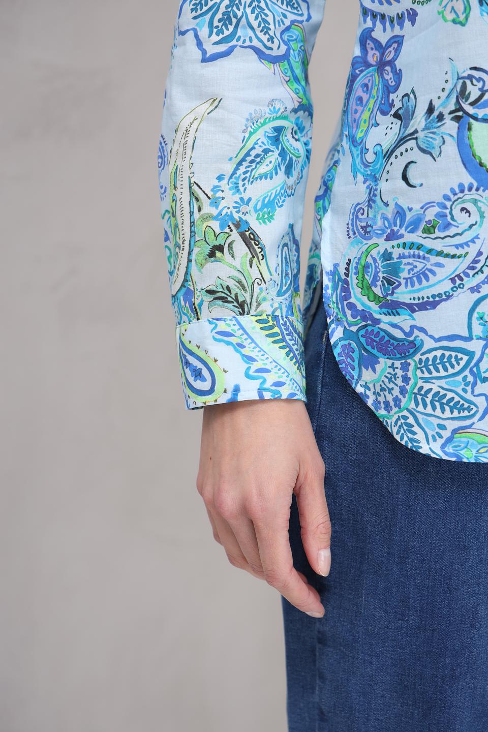 Рубашка SE Stenau с узором пейсли голубой