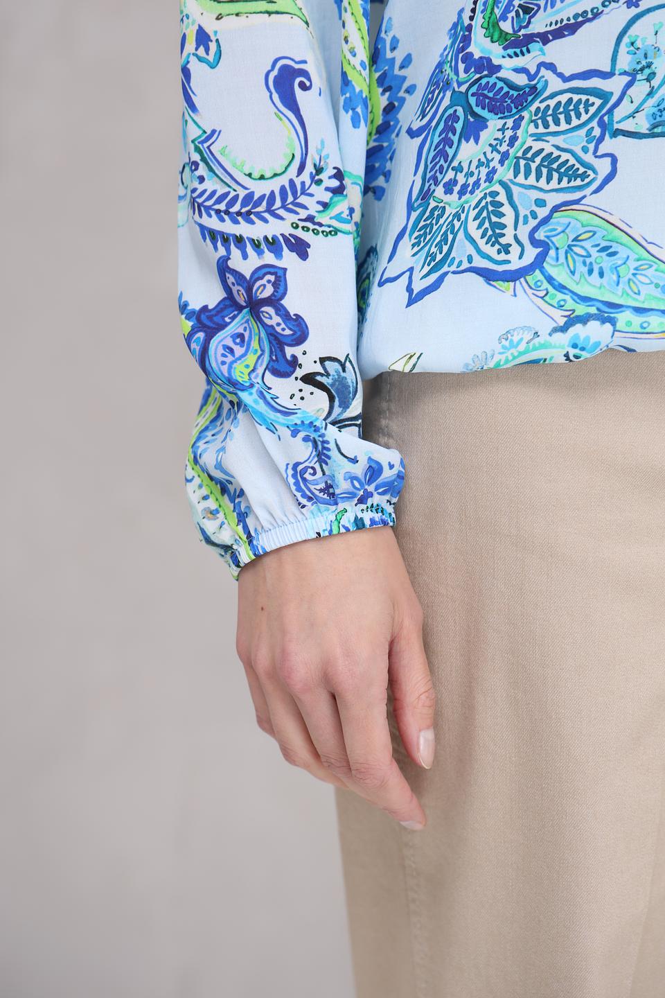 Блуза SE Stenau с принтом пейсли голубой