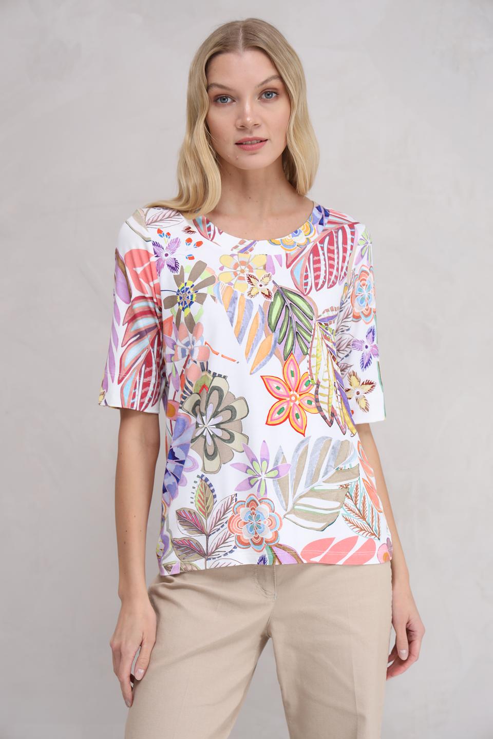 Футболка Bianca с цветочным принтом