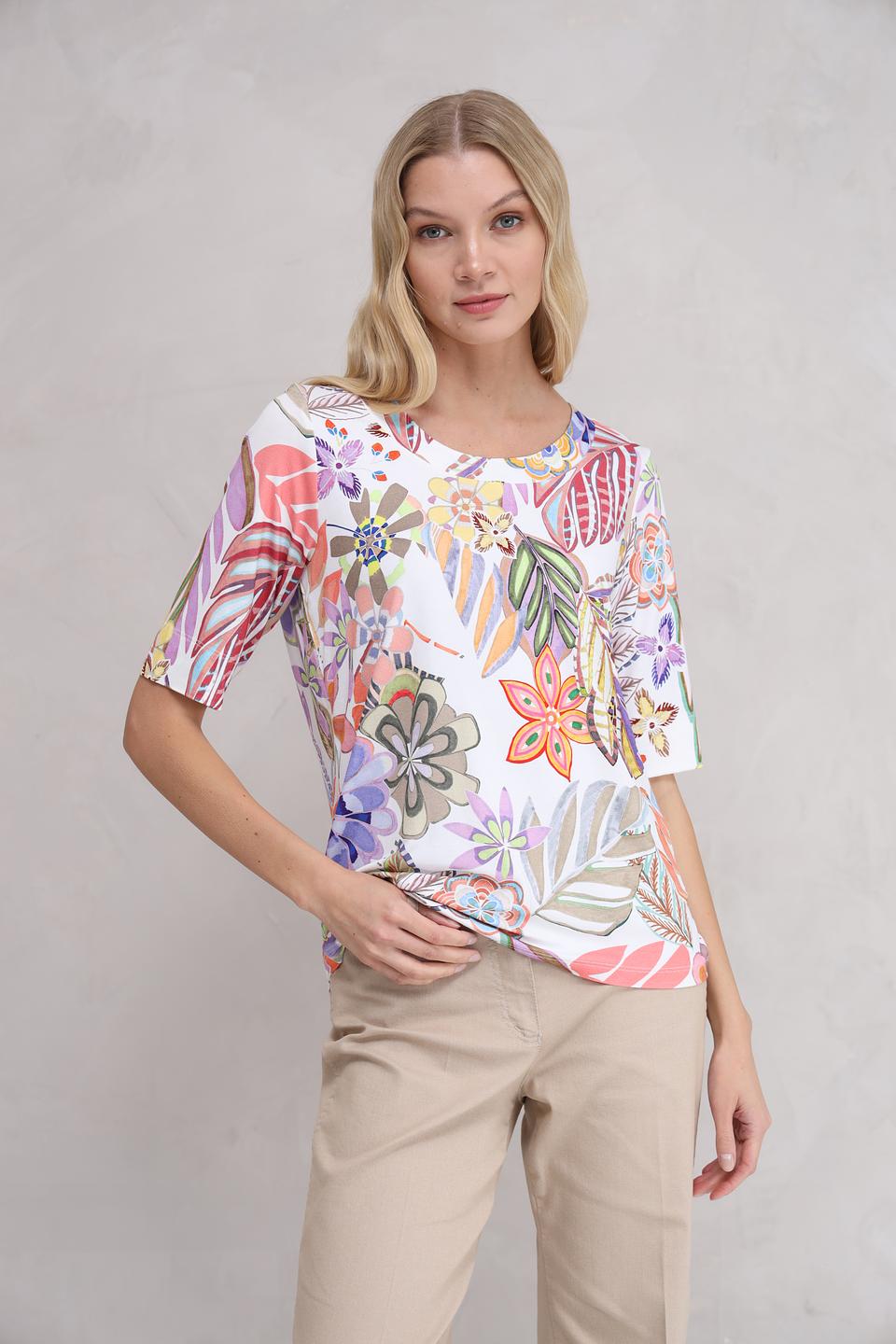 Футболка Bianca с цветочным принтом