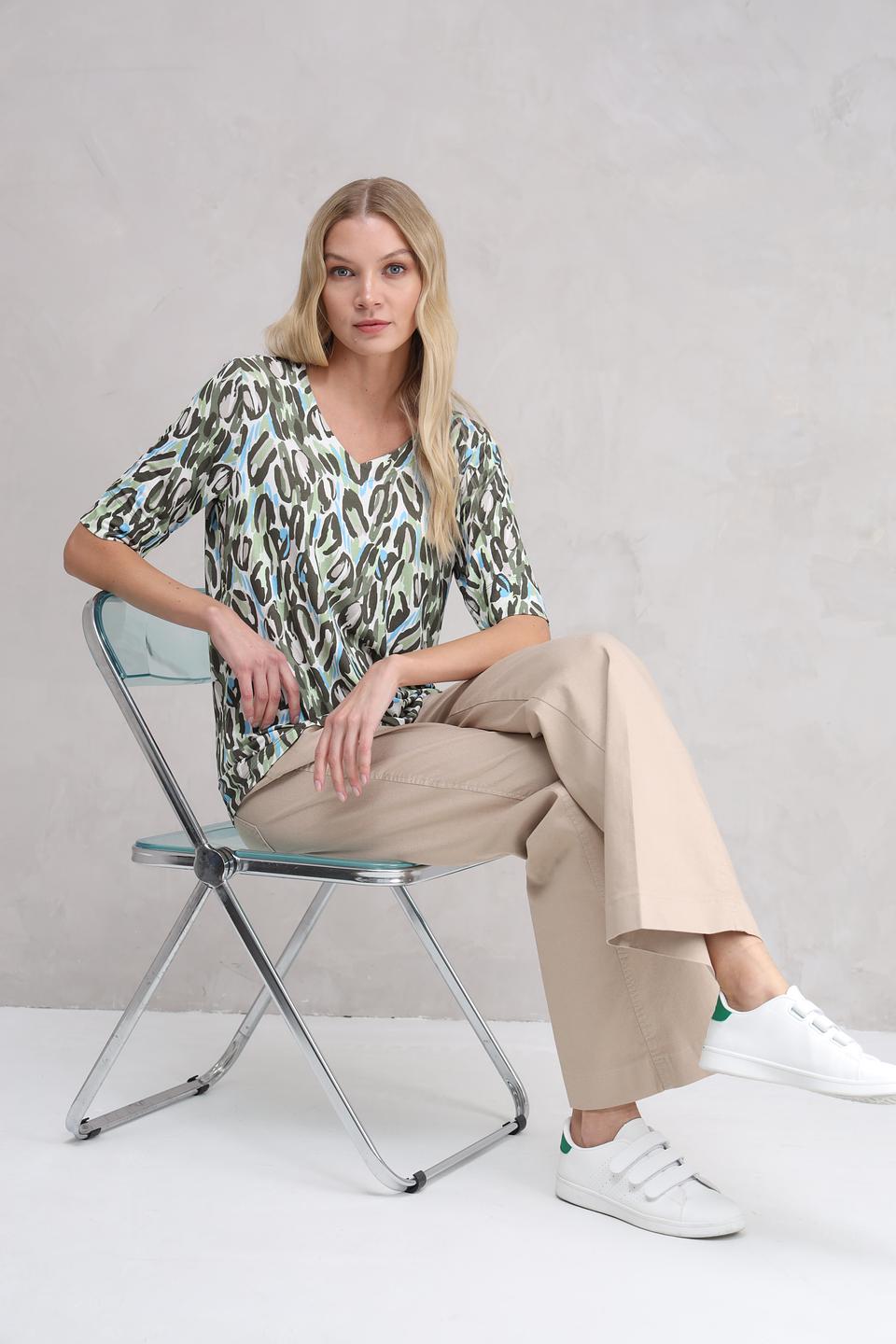 Футболка Bianca с принтом леопард