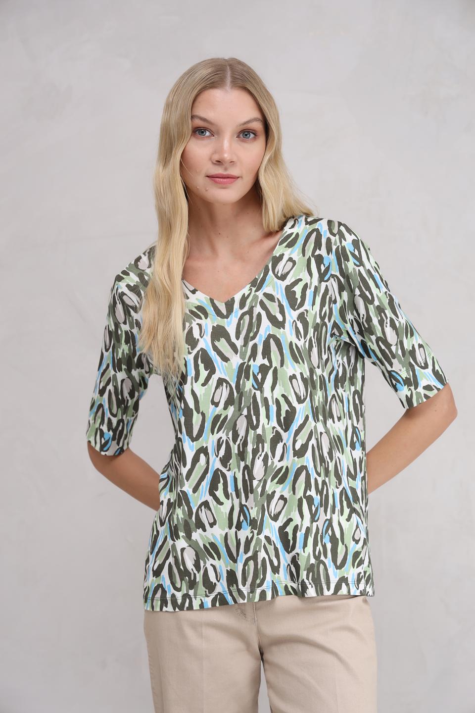 Футболка Bianca с принтом леопард