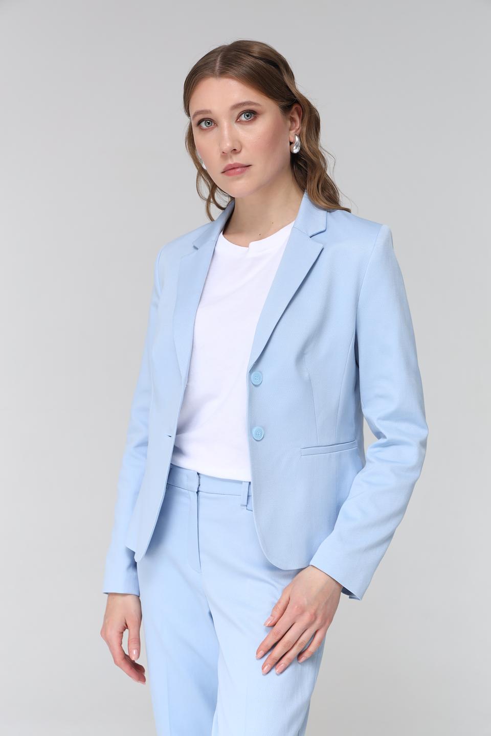 Жакет More and More голубой приталенный