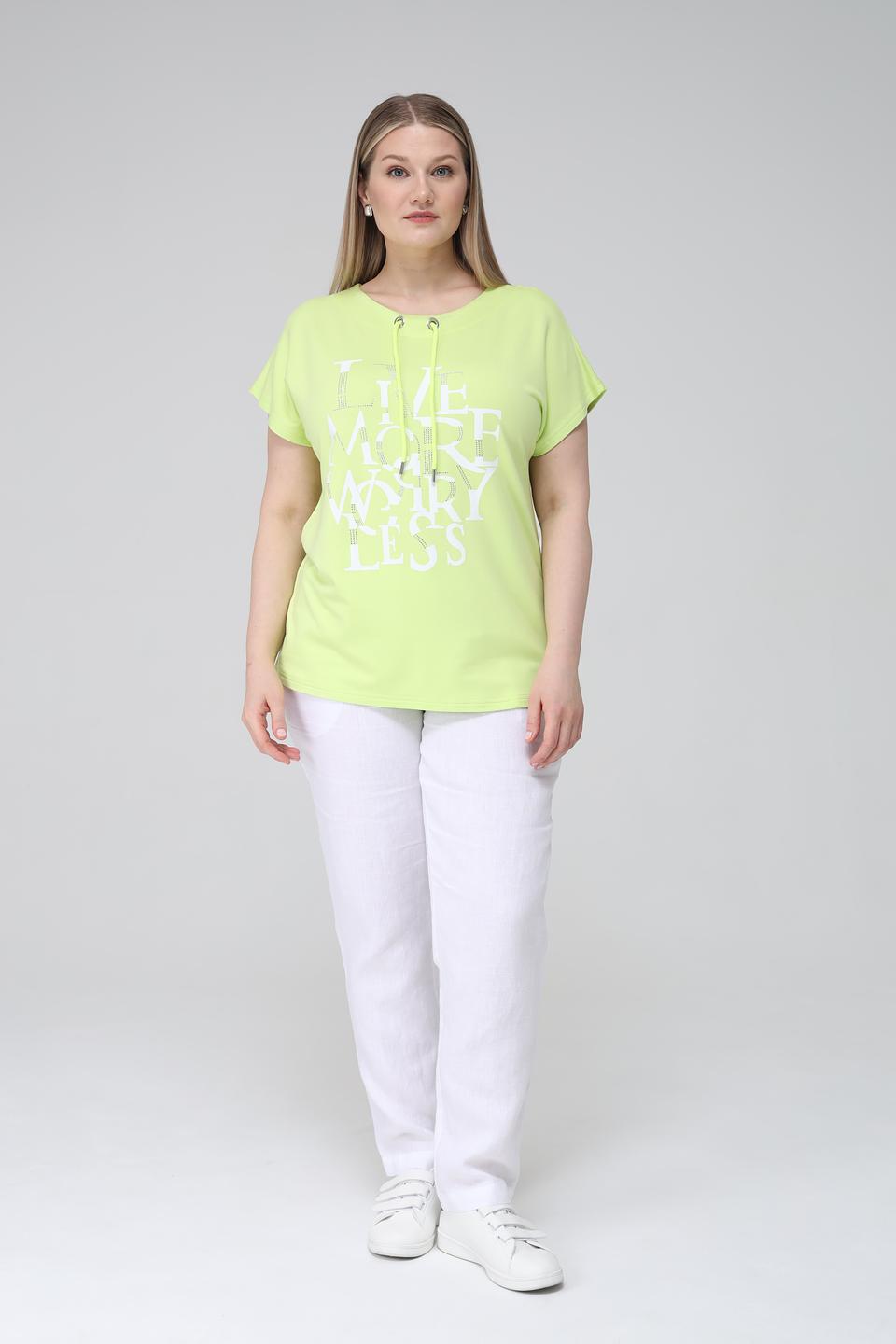 Футболка Doris Streich лайм с принтом