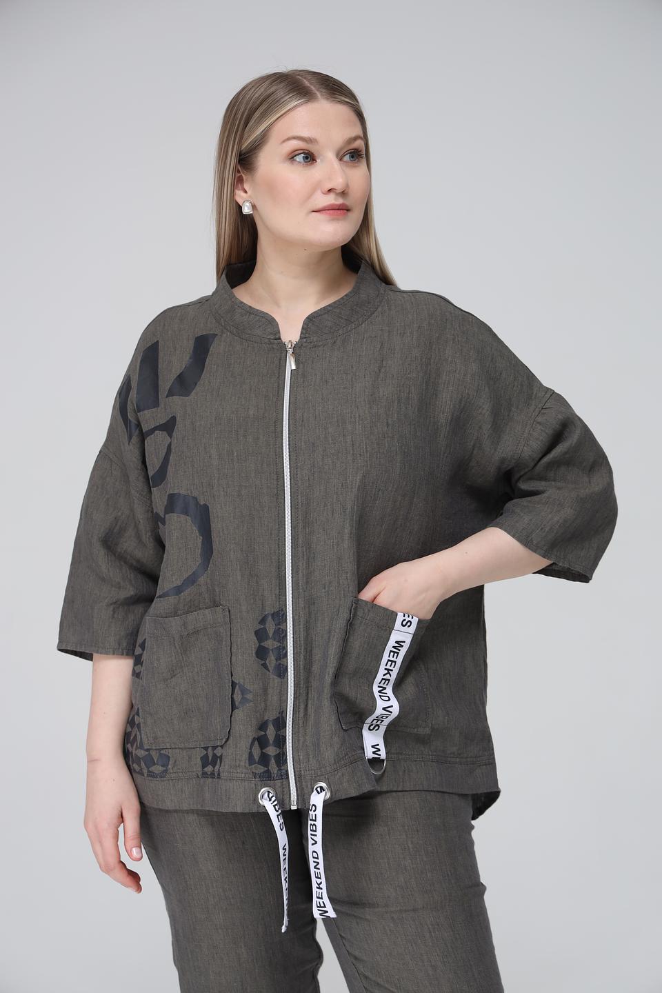 Жакет Doris Streich с принтом хаки