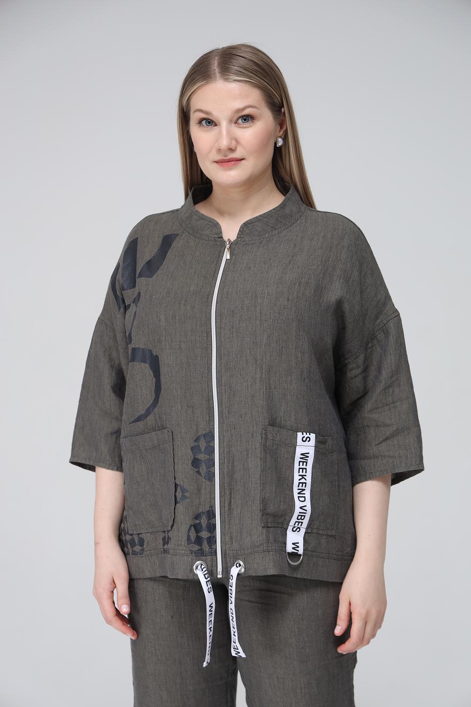 Жакет Doris Streich с принтом хаки
