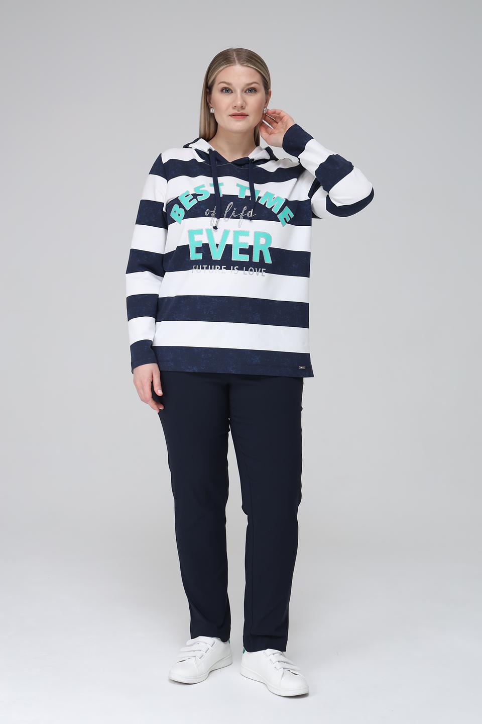 Пуловер Via Appia в полоску с капюшоном