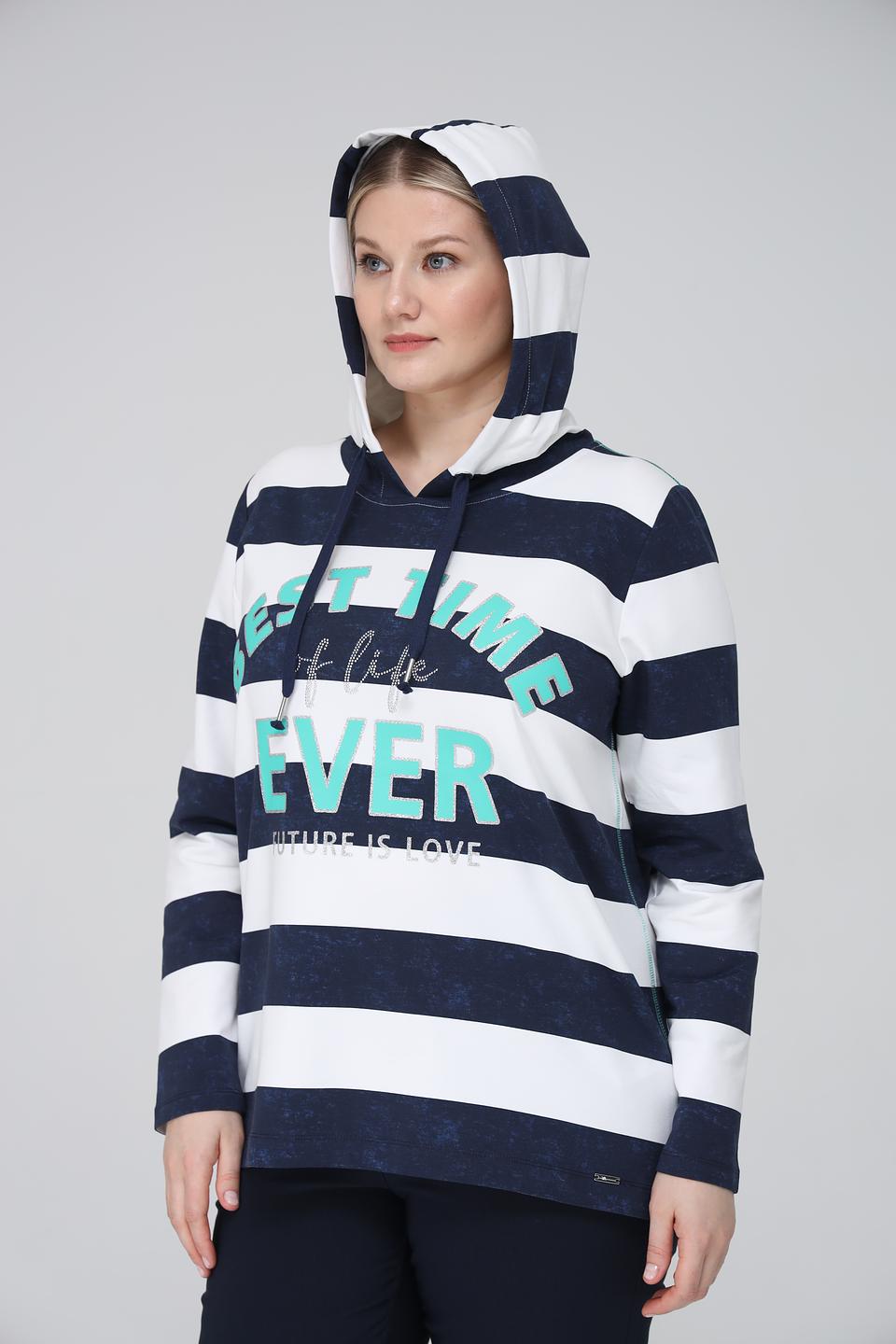 Пуловер Via Appia в полоску с капюшоном