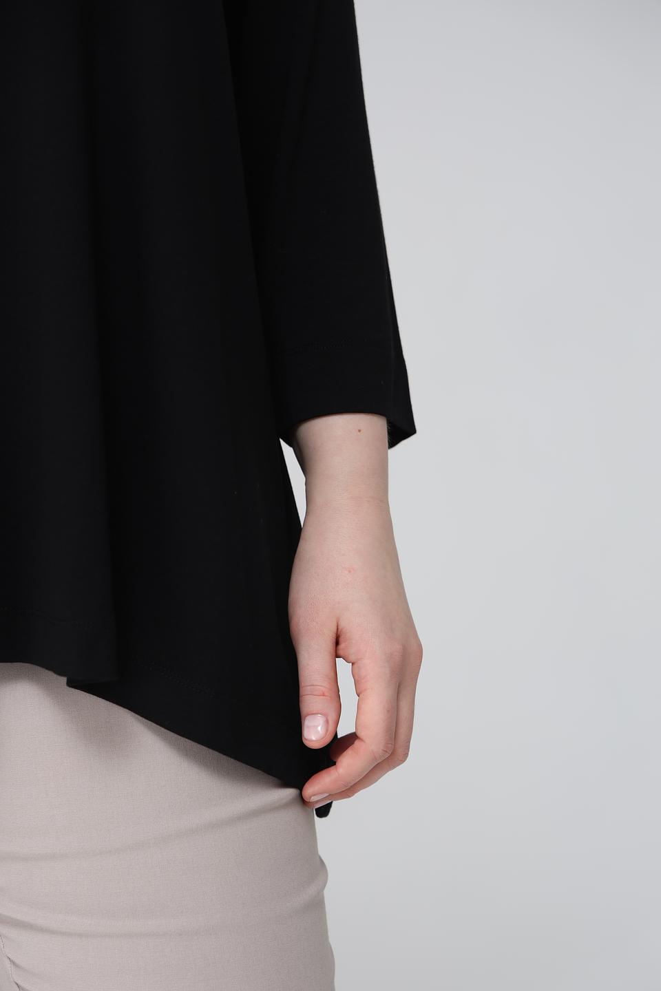 Блуза Frapp с молнией черная