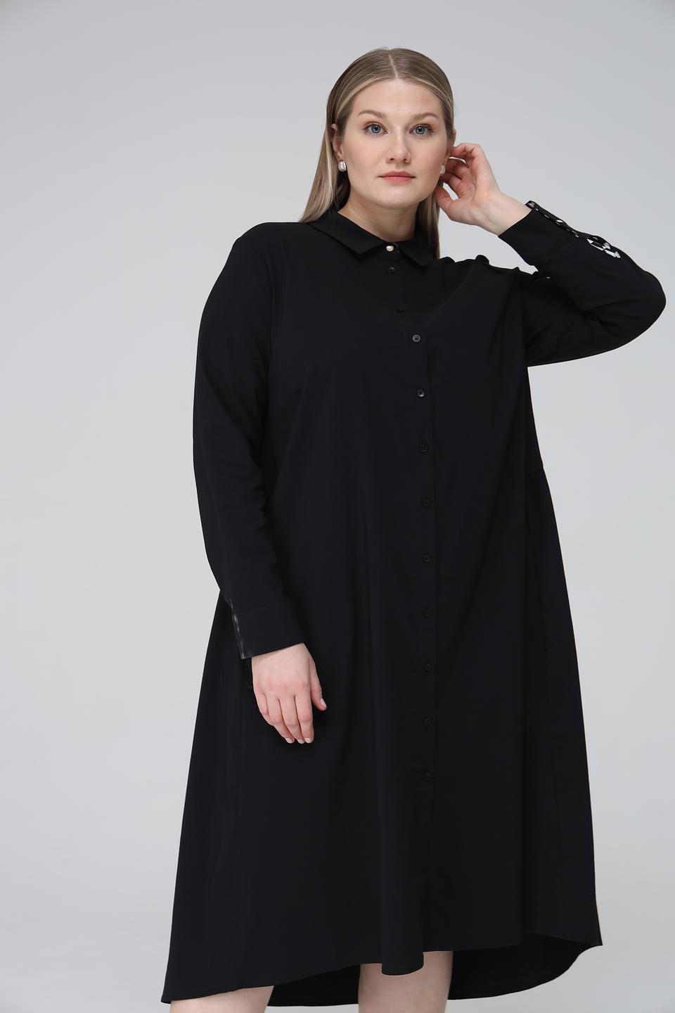 Платье рубашка Frapp чёрное