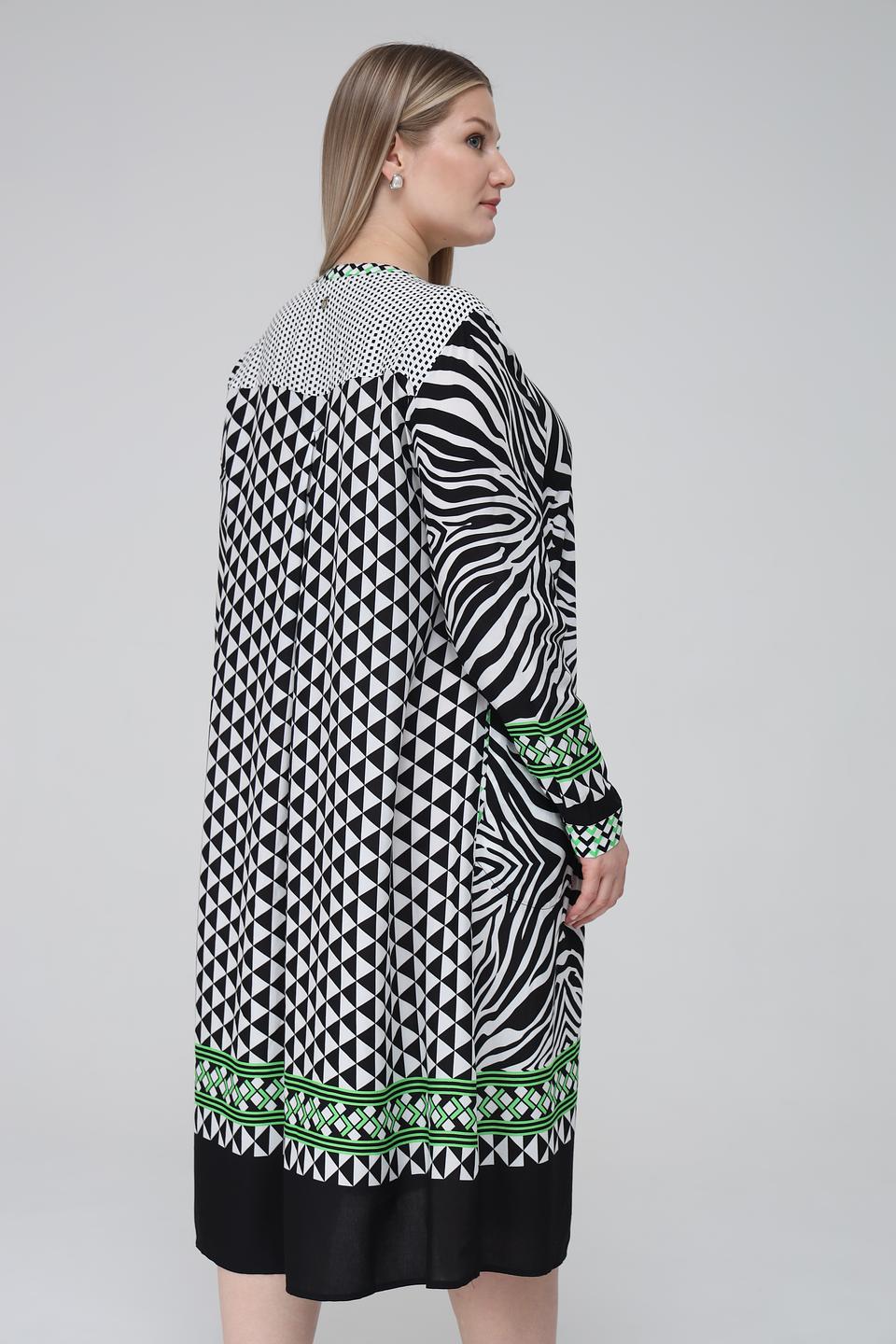 Платье Frapp приталенное зебра