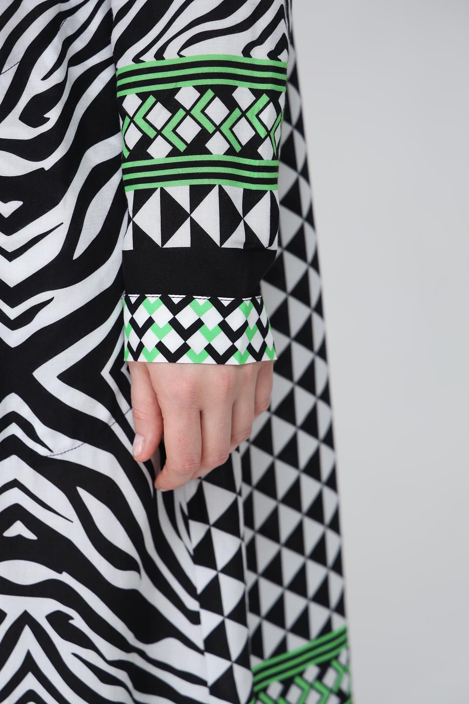 Платье Frapp приталенное зебра