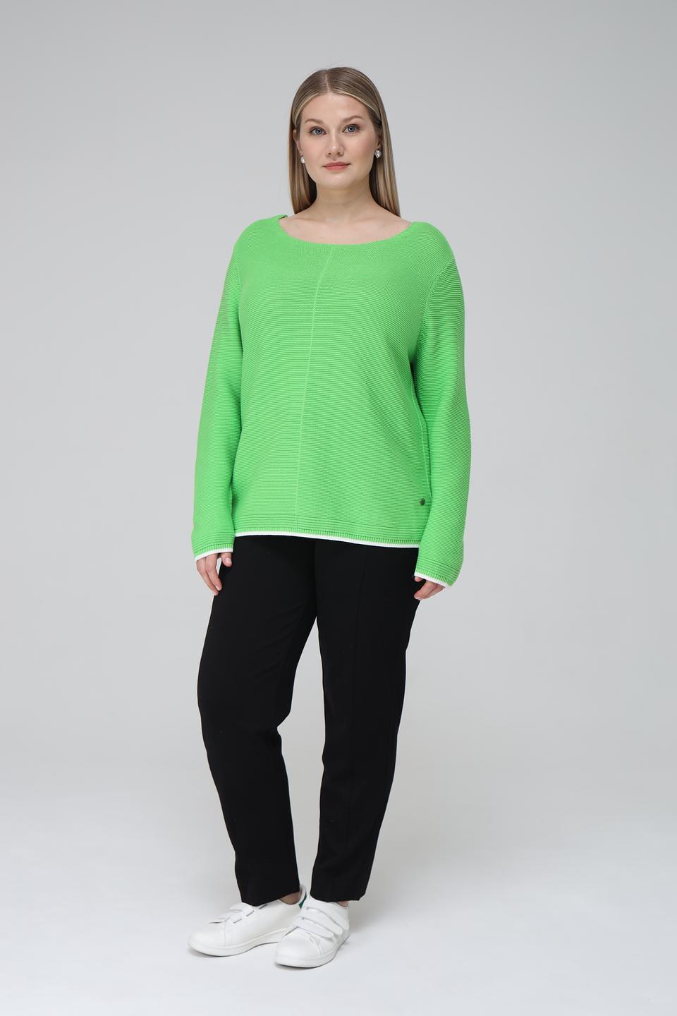 Пуловер Frapp лайм с отделкой