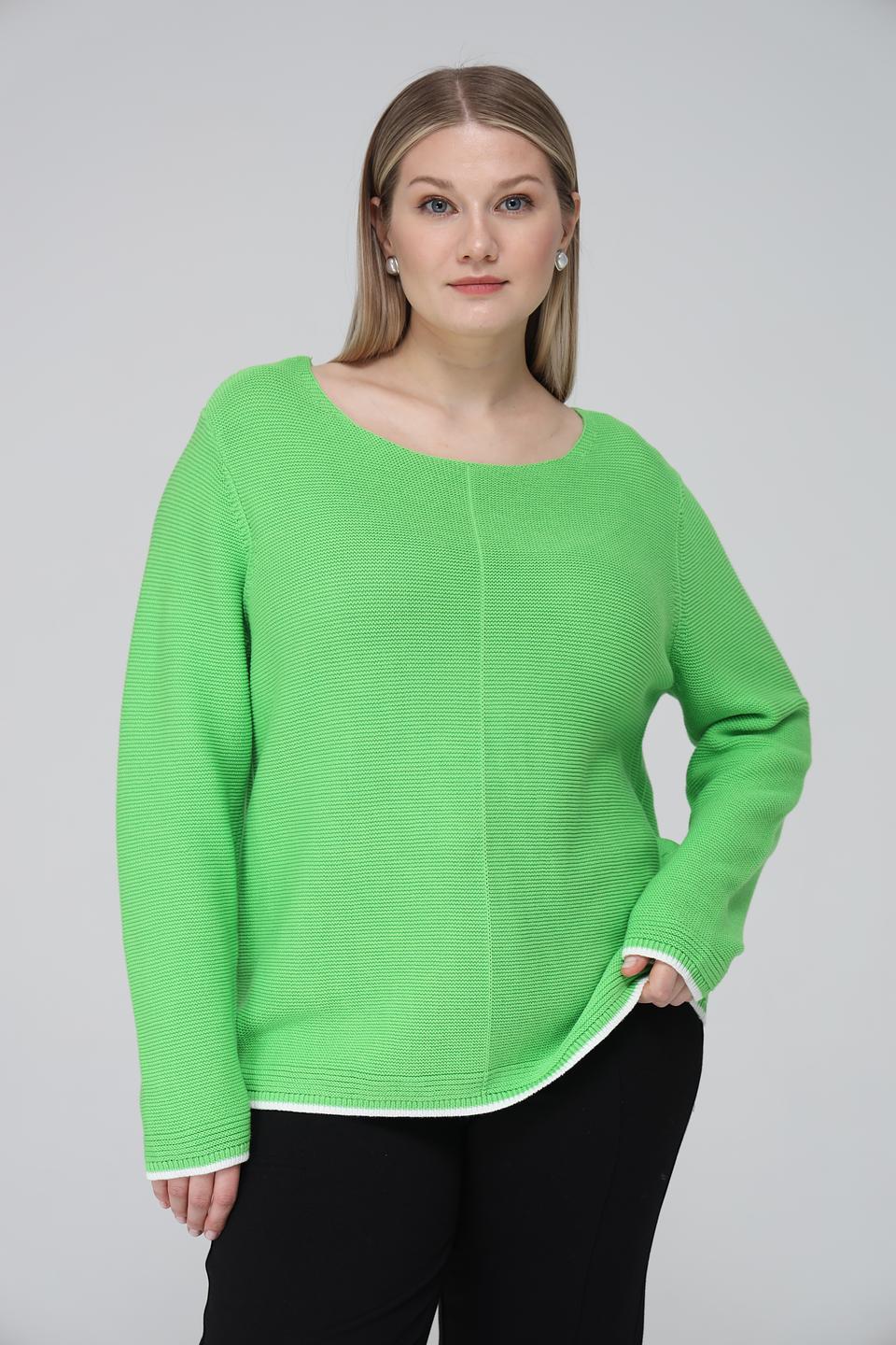 Пуловер Frapp лайм с отделкой