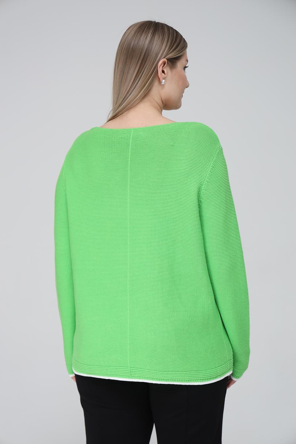 Пуловер Frapp лайм с отделкой