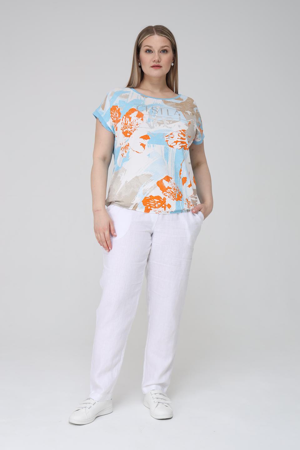 Футболка Lebek с принтом оранжевый