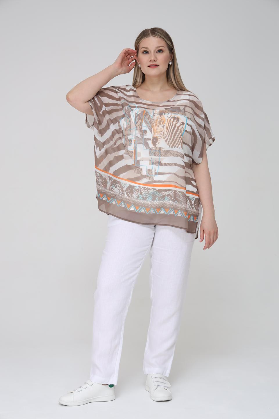 Блуза Lebek с принтом зебра
