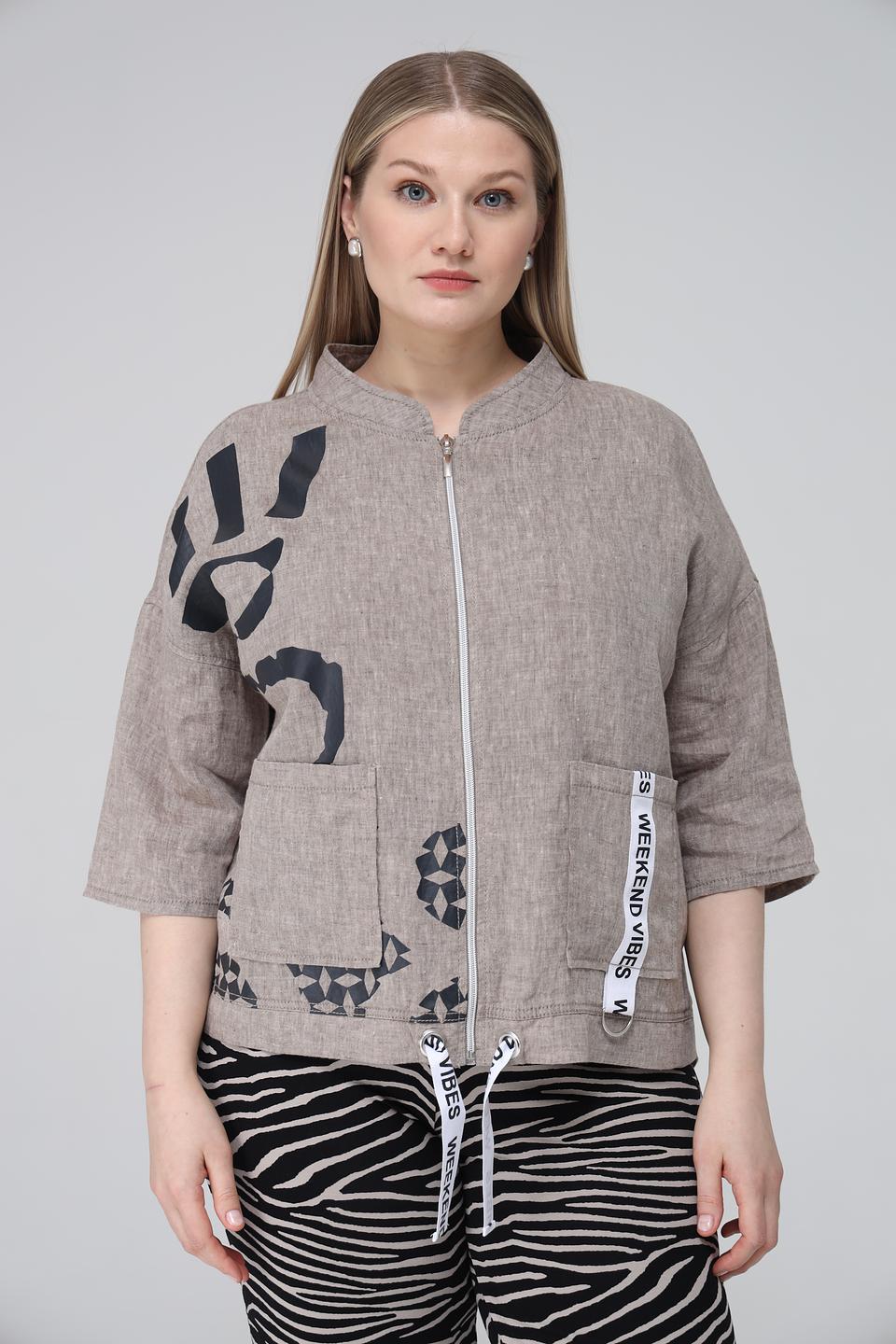 Жакет Doris Streich с принтом бежевый