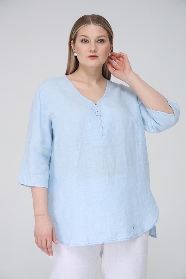 Блуза Doris Streich лен голубой