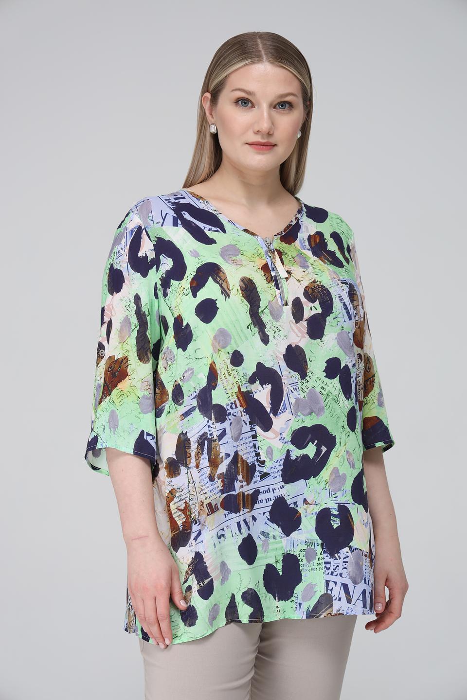 Блуза Doris Streich с принтом лайм