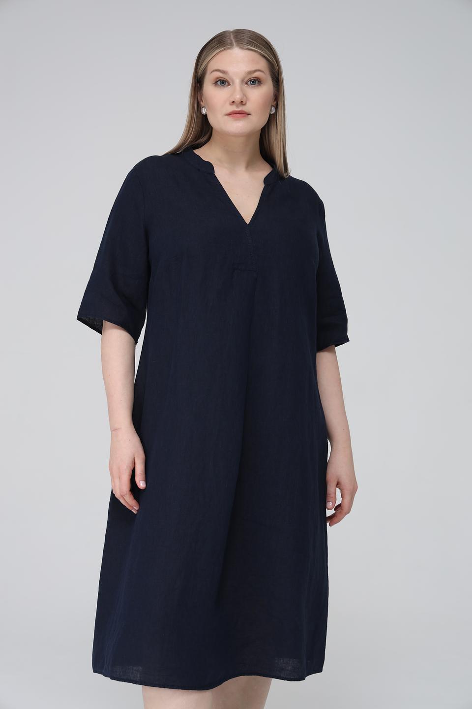 Платье Doris Streich лен тёмно-синее