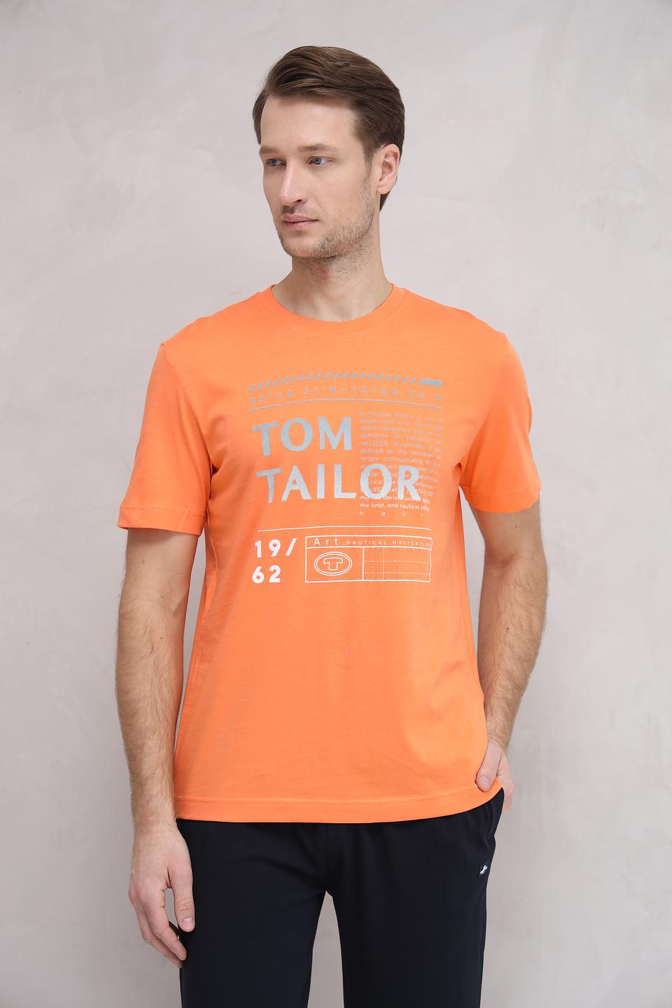 Футболка Tom Tailor оранжевая с логотипом