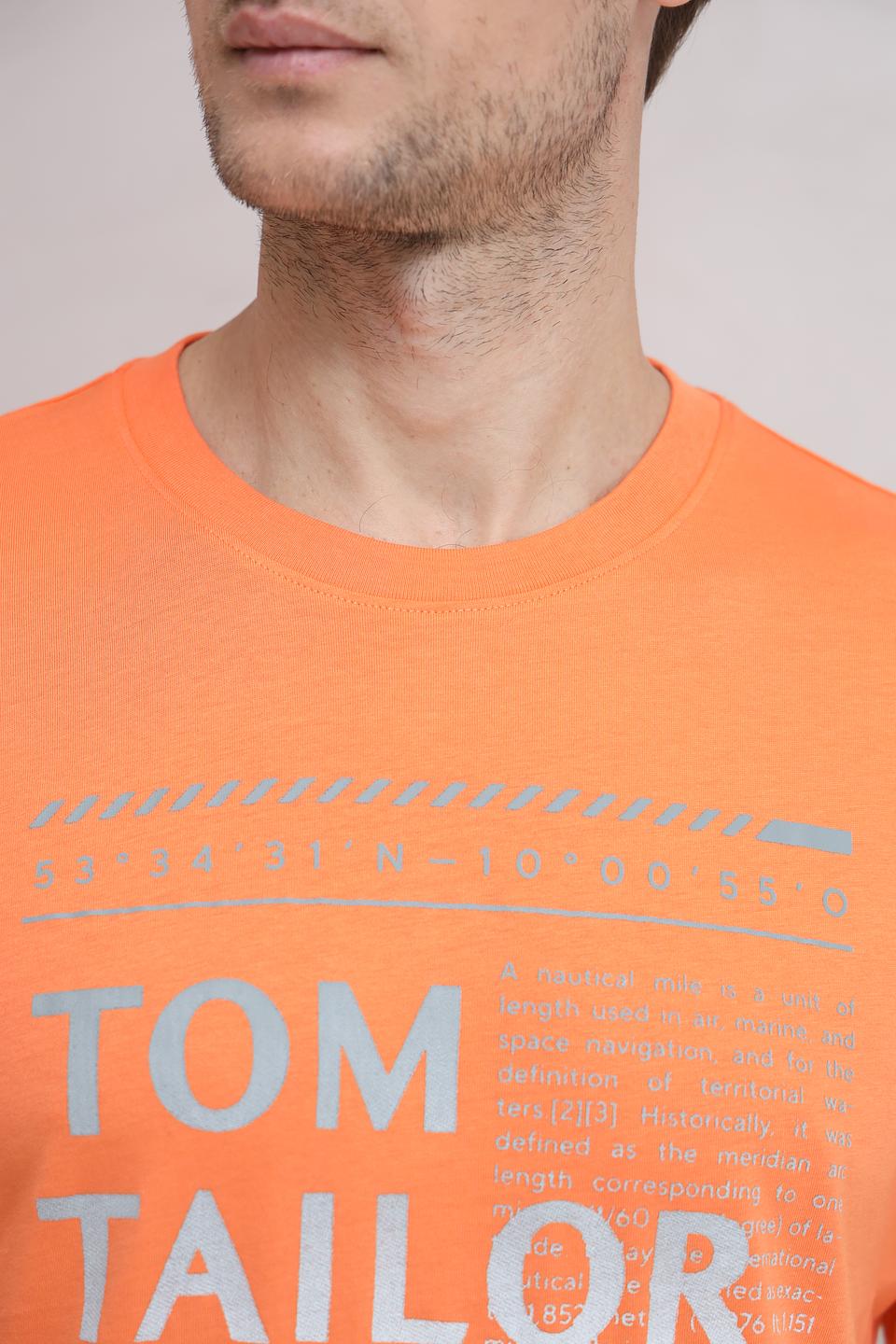 Футболка Tom Tailor оранжевая с логотипом