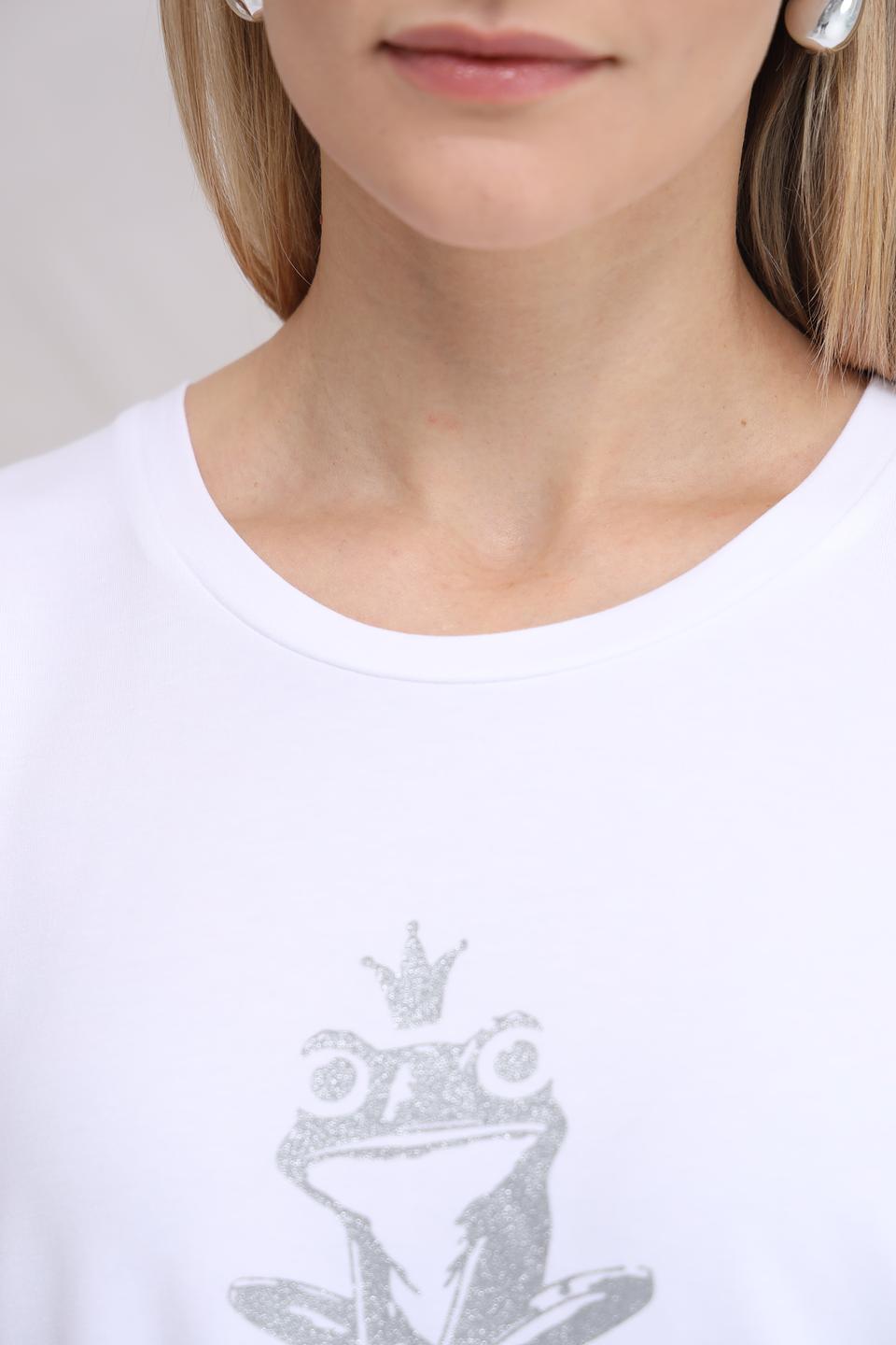 Футболка More and More с принтом белая