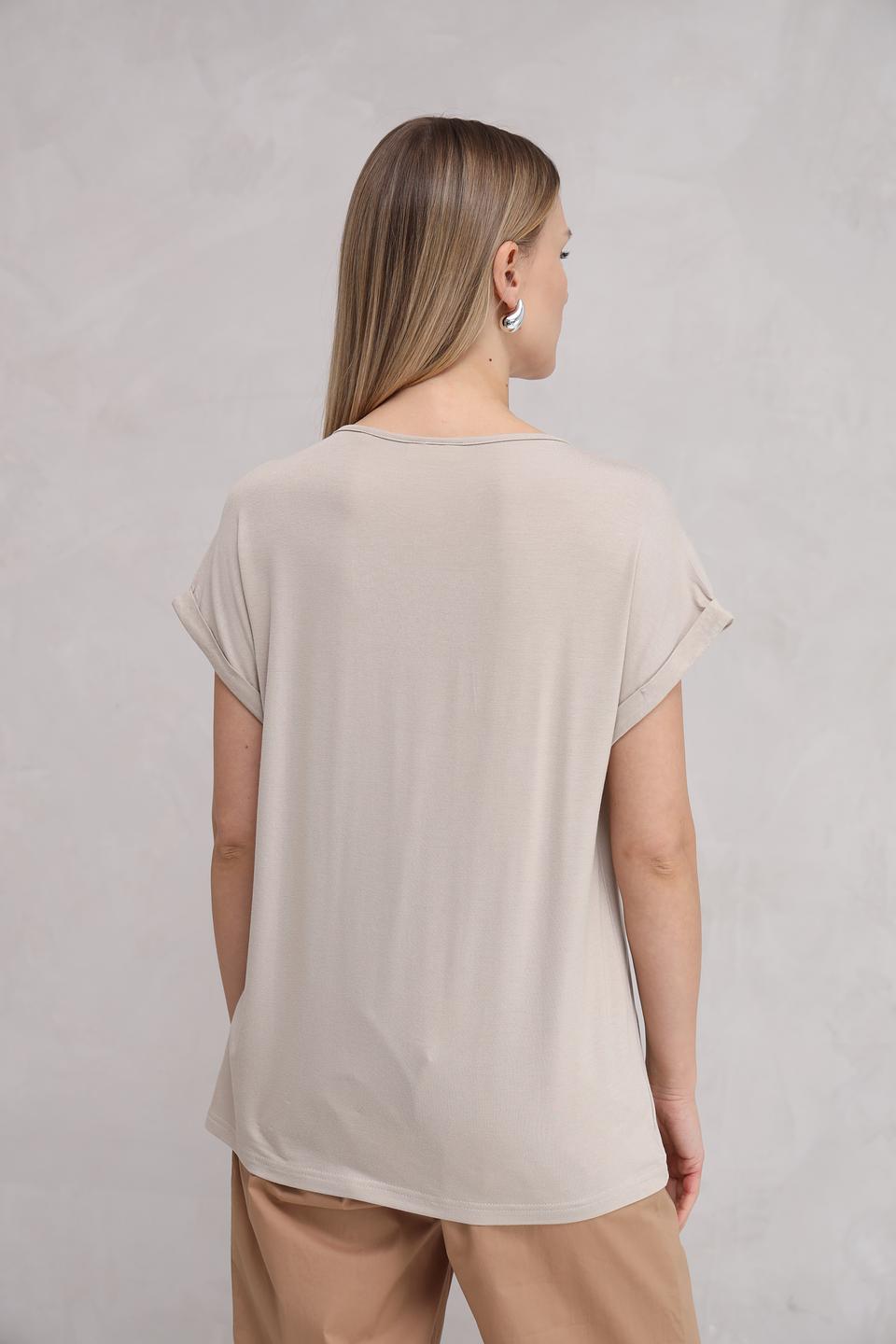 Футболка Broadway бежевого цвета с кружевом