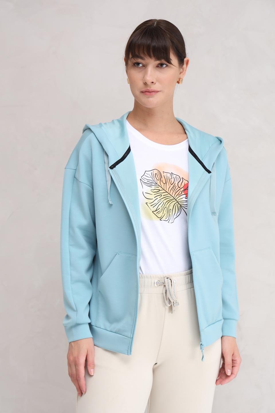 Кардиган Time Zone на молнии голубой