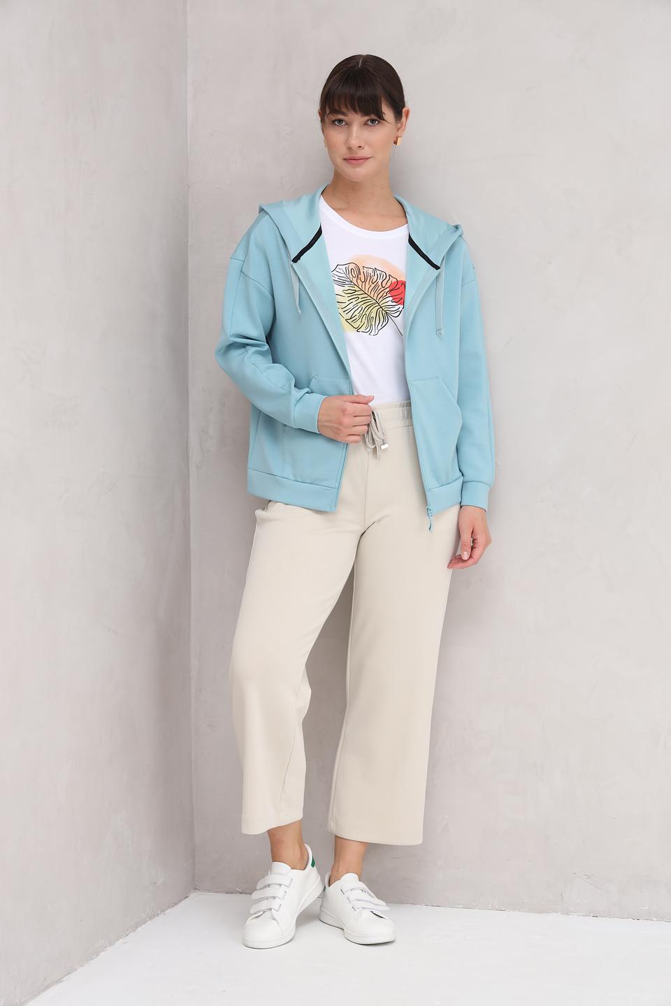 Кардиган Time Zone на молнии голубой