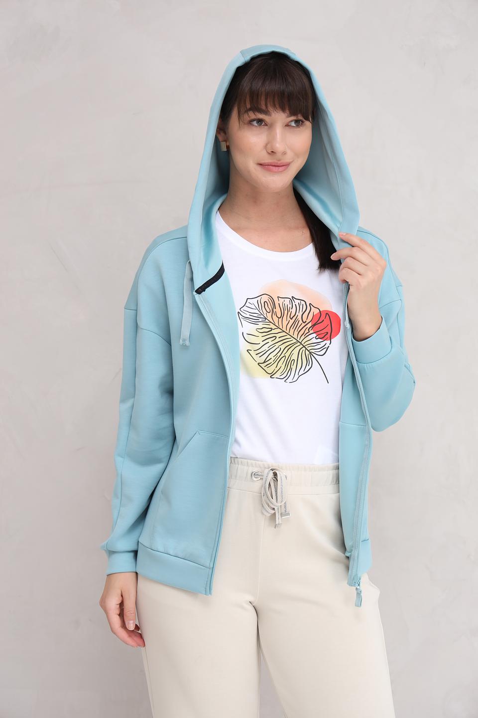 Кардиган Time Zone на молнии голубой