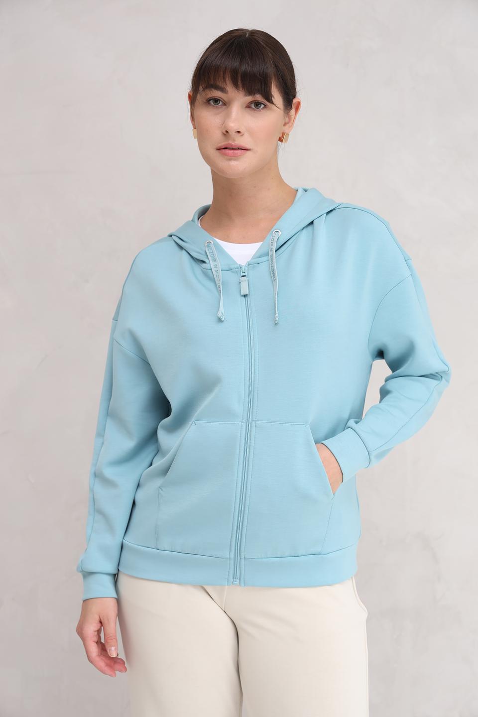 Кардиган Time Zone на молнии голубой
