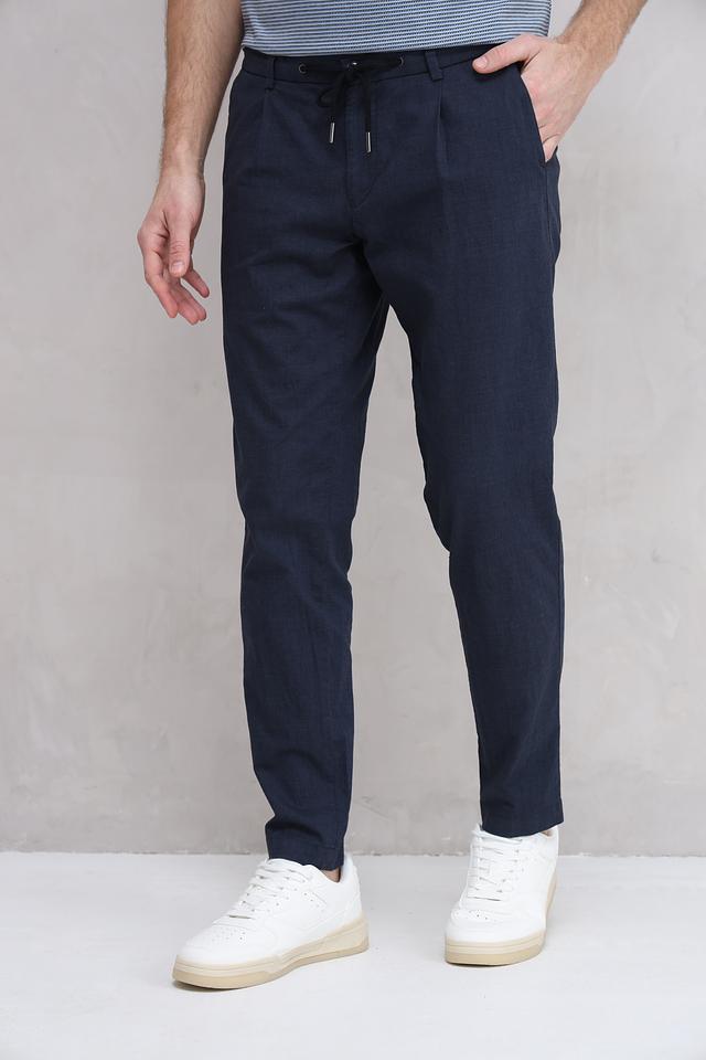 Брюки Bugatti темно-синие с поясом