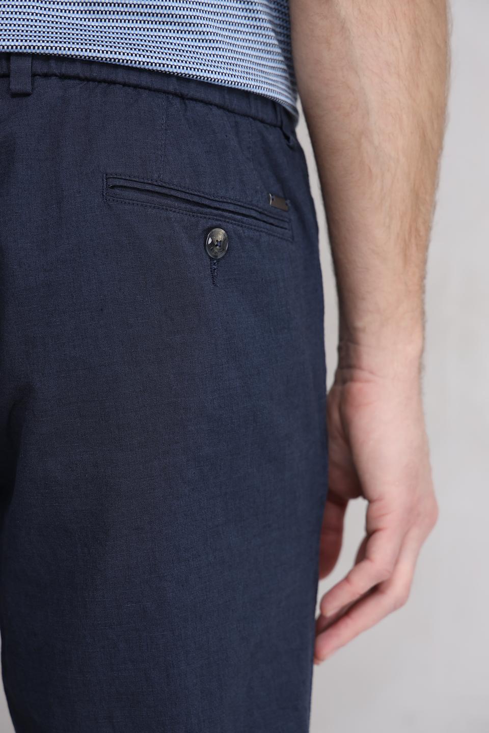 Брюки Bugatti темно-синие с поясом