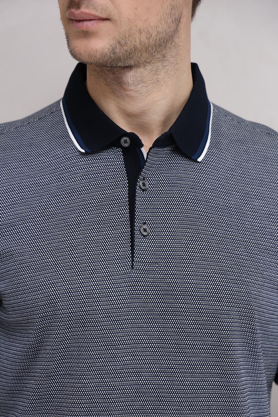 Поло Bugatti в полоску синий