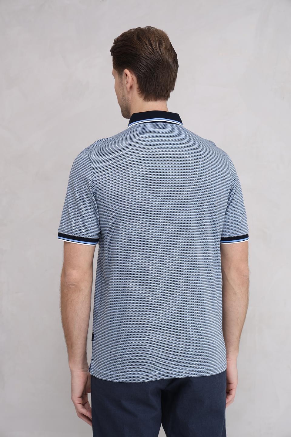 Поло Bugatti в полоску синий