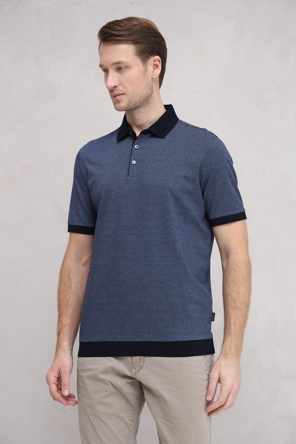 Поло Bugatti с узором синий