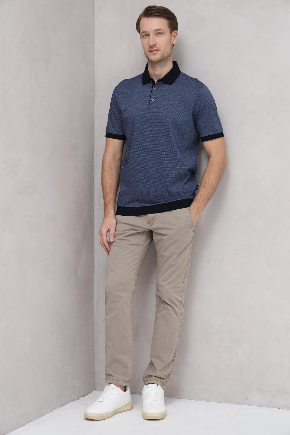 Поло Bugatti с узором синий