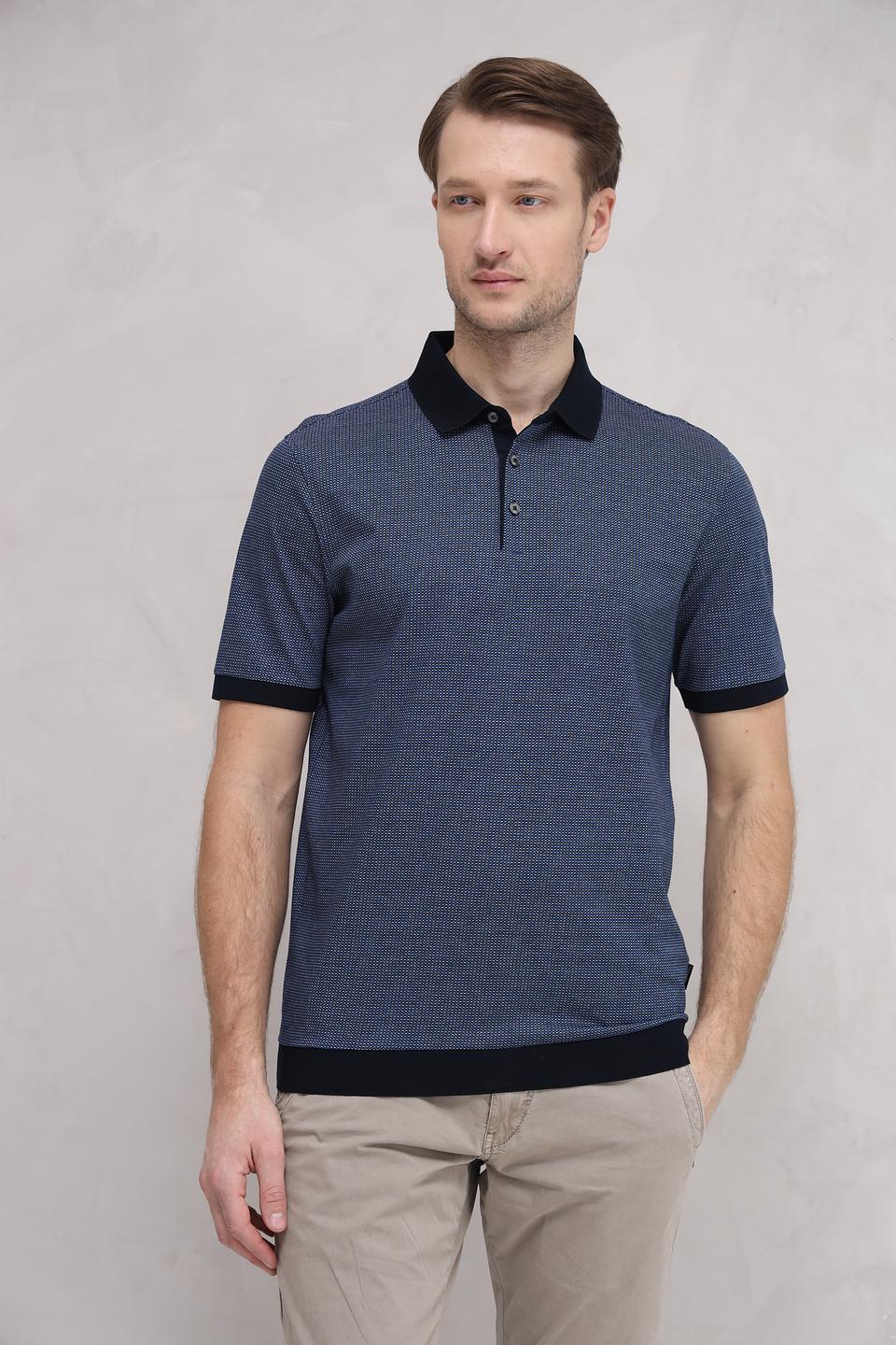 Поло Bugatti с узором синий