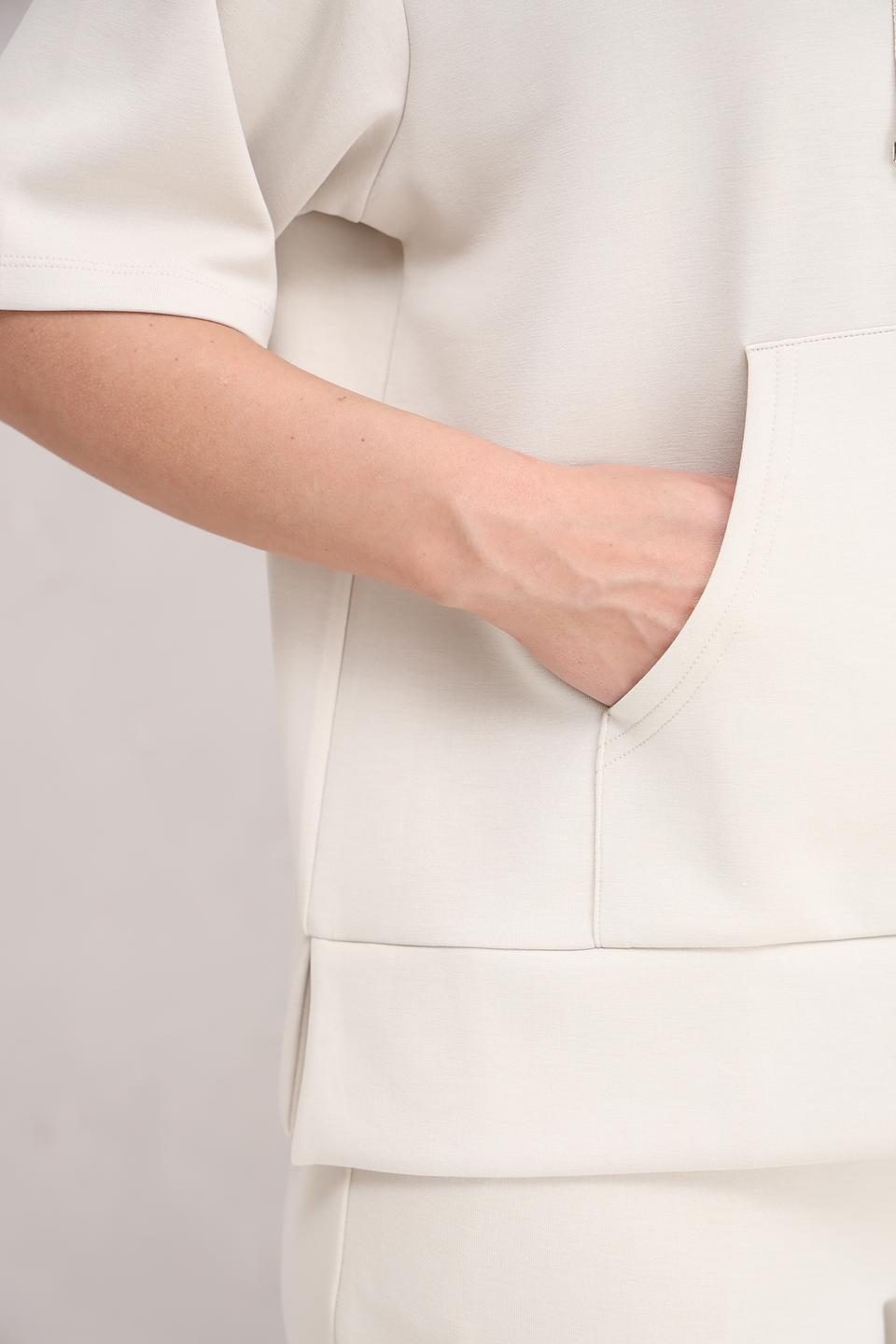 Пуловер Bugatti с капюшоном бежевый