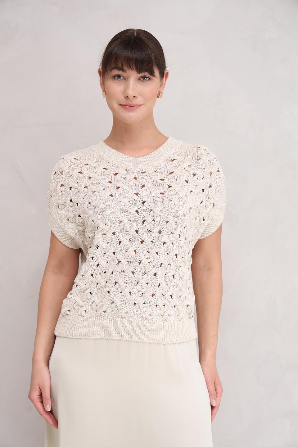 Жилет Bugatti с ажурной вязкой