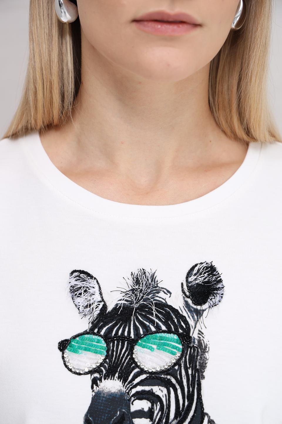 Футболка Marc Cain с принтом зебры