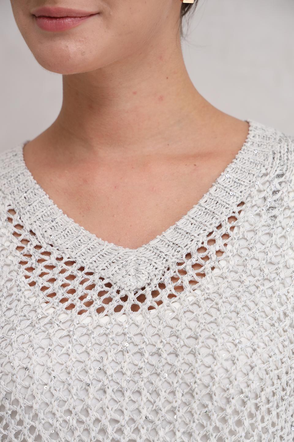 Пуловер Monari светло-серый ажурный