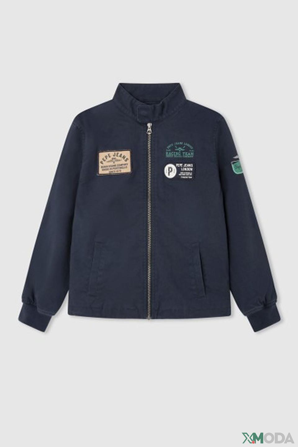 Куртка Pepe Jeans London синяя с нашивками