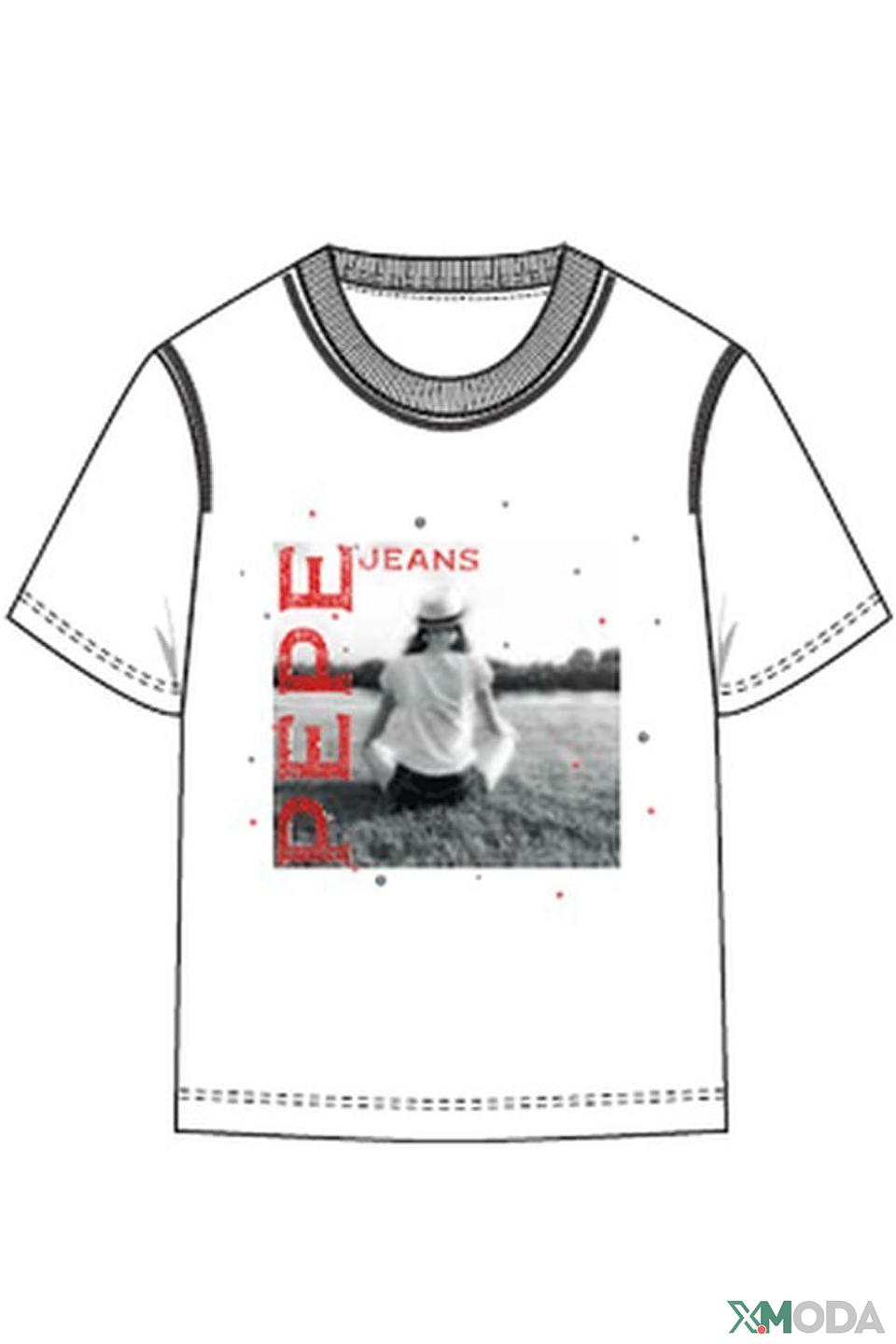 Футболка Pepe Jeans London дев. с принтом белый