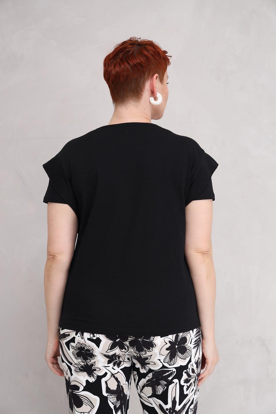 Футболка Lecomte с принтом чёрная