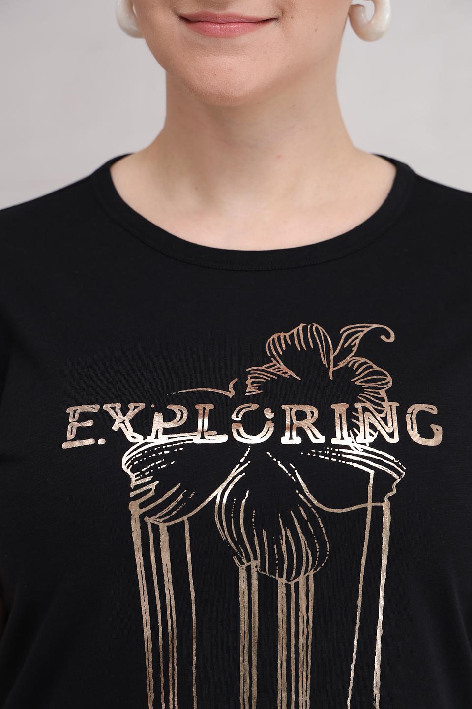 Футболка Lecomte с принтом чёрная