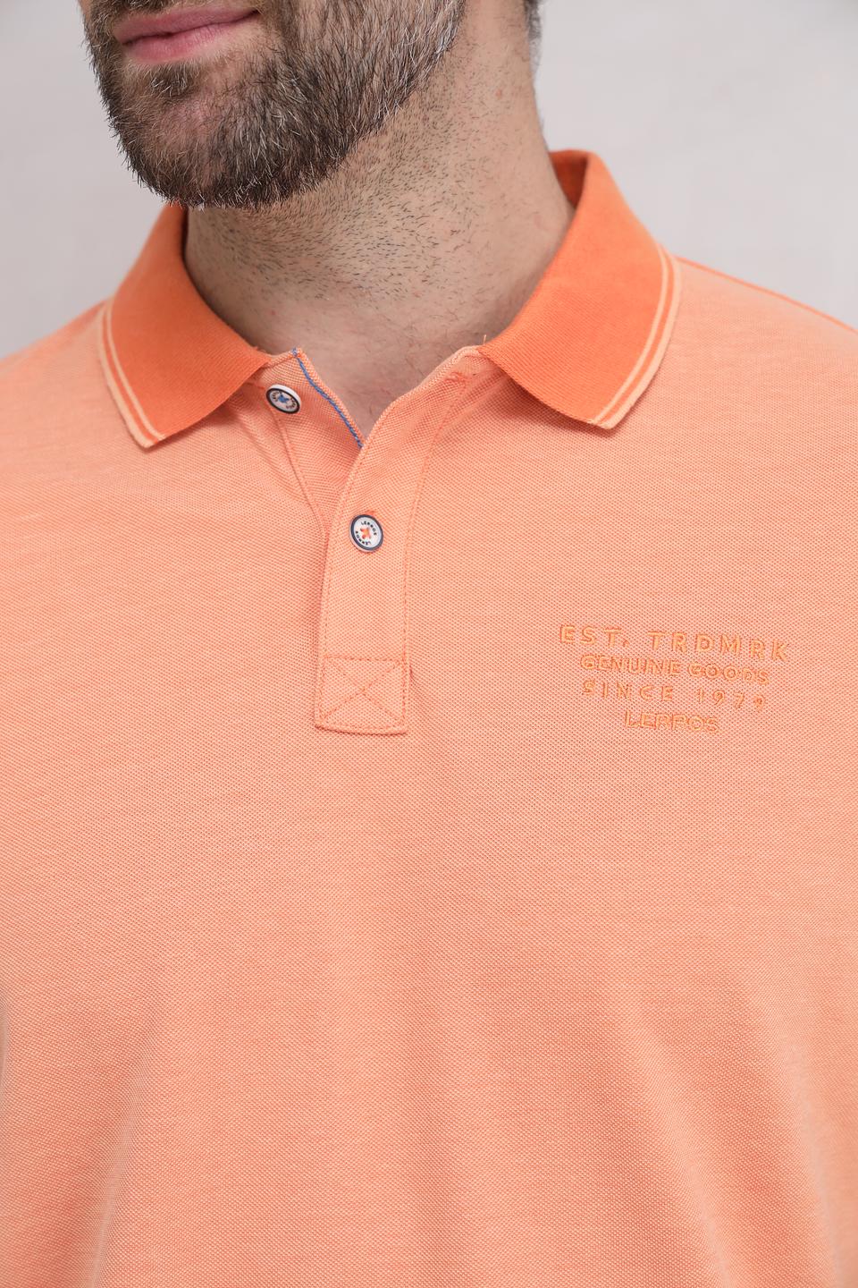 Поло Lerros оранжевый с вышивкой